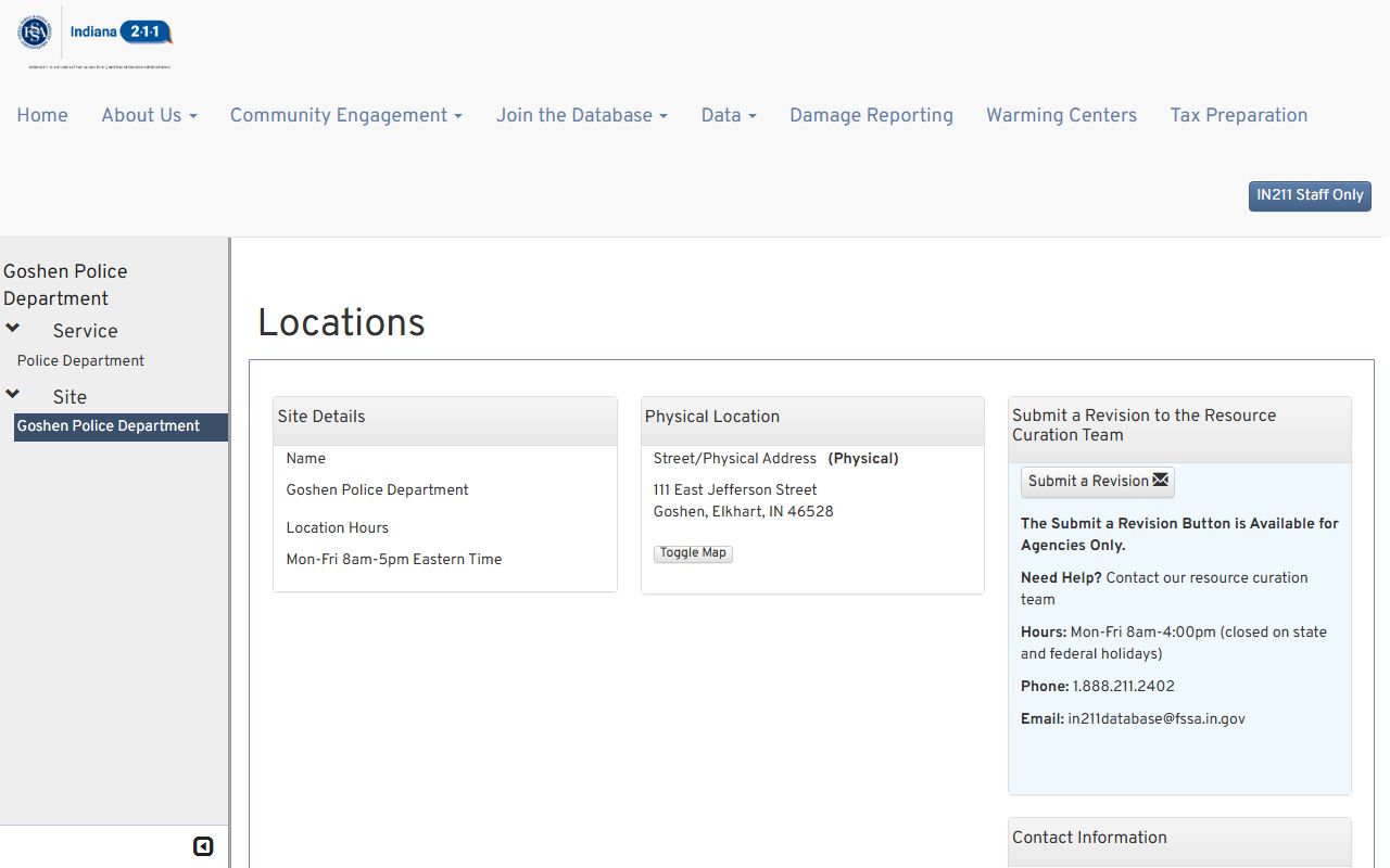 Goshen Police Department felony records and public records request portal