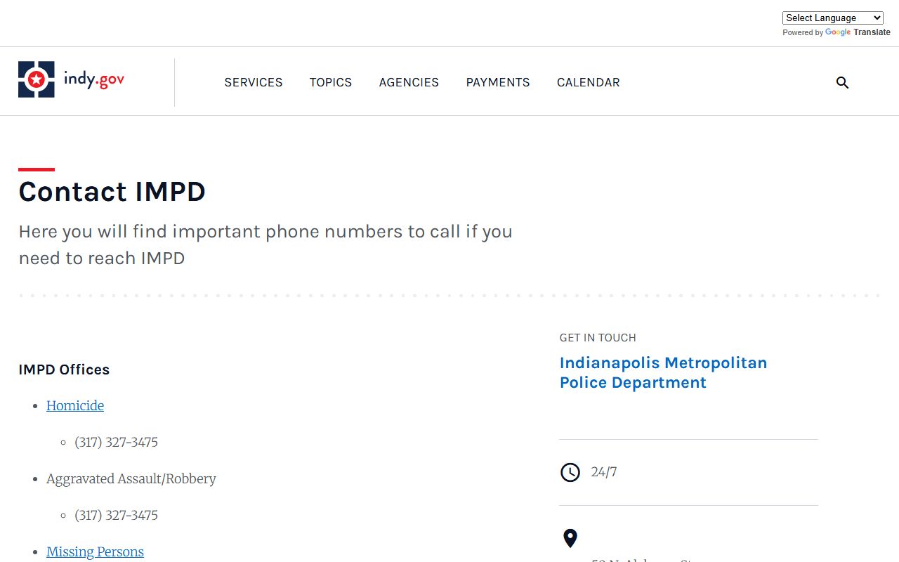 Indianapolis Indiana felony records IMPD police department portal