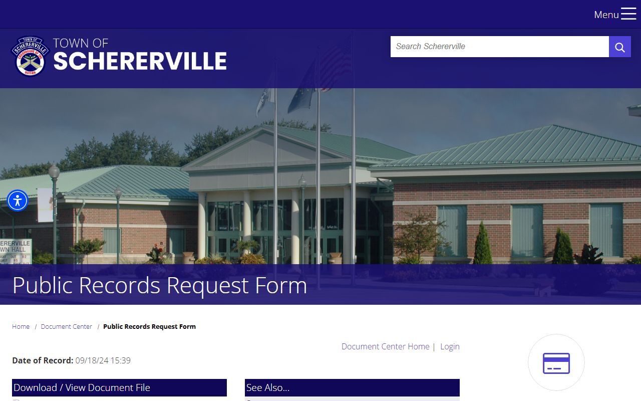 Schererville Police Department felony records and public information request process