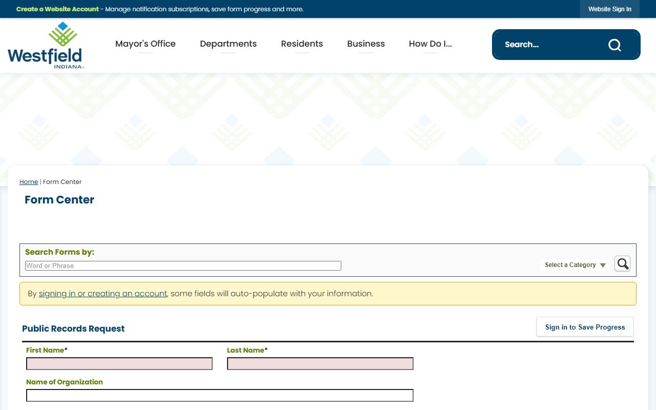 Westfield felony records police department report request portal