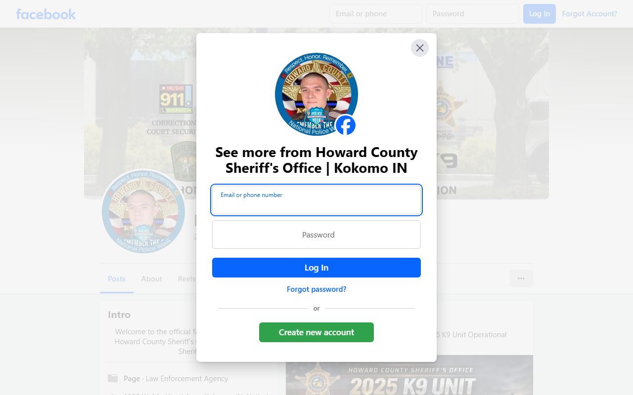 Howard County Indiana felony records Sheriff Office inmate search portal