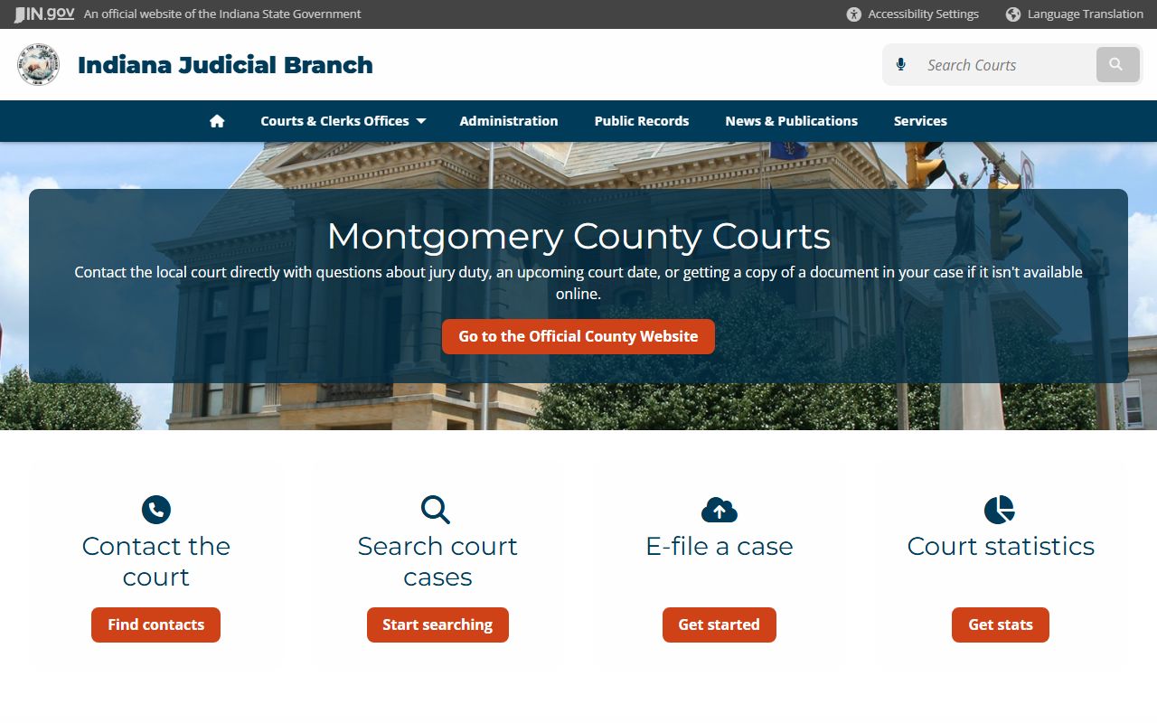 Montgomery County Indiana felony records Sheriff Office department page
