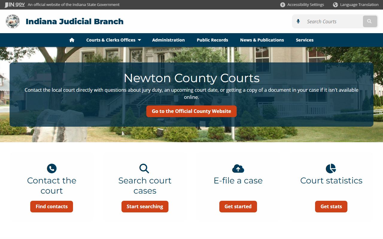 Newton County Indiana felony records court and clerk search resources