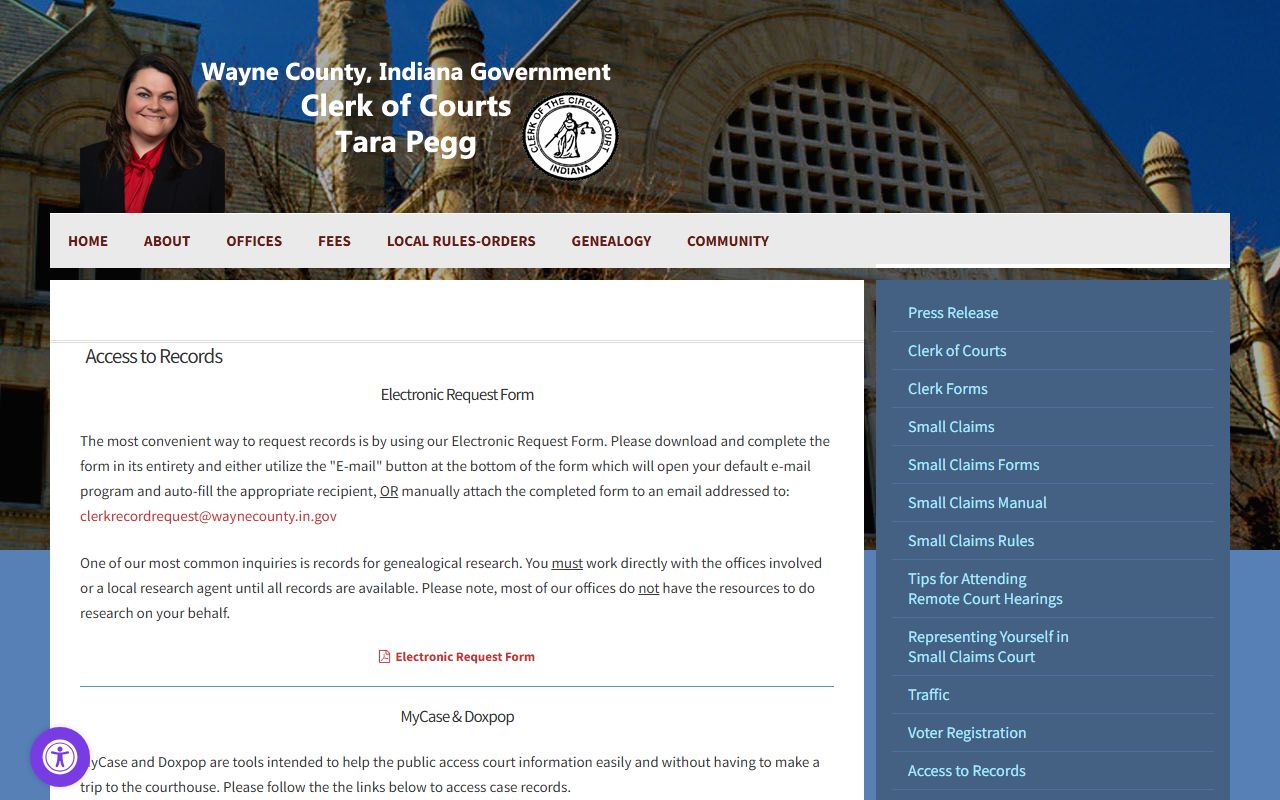 Wayne County Indiana felony records Sheriff Office in Richmond