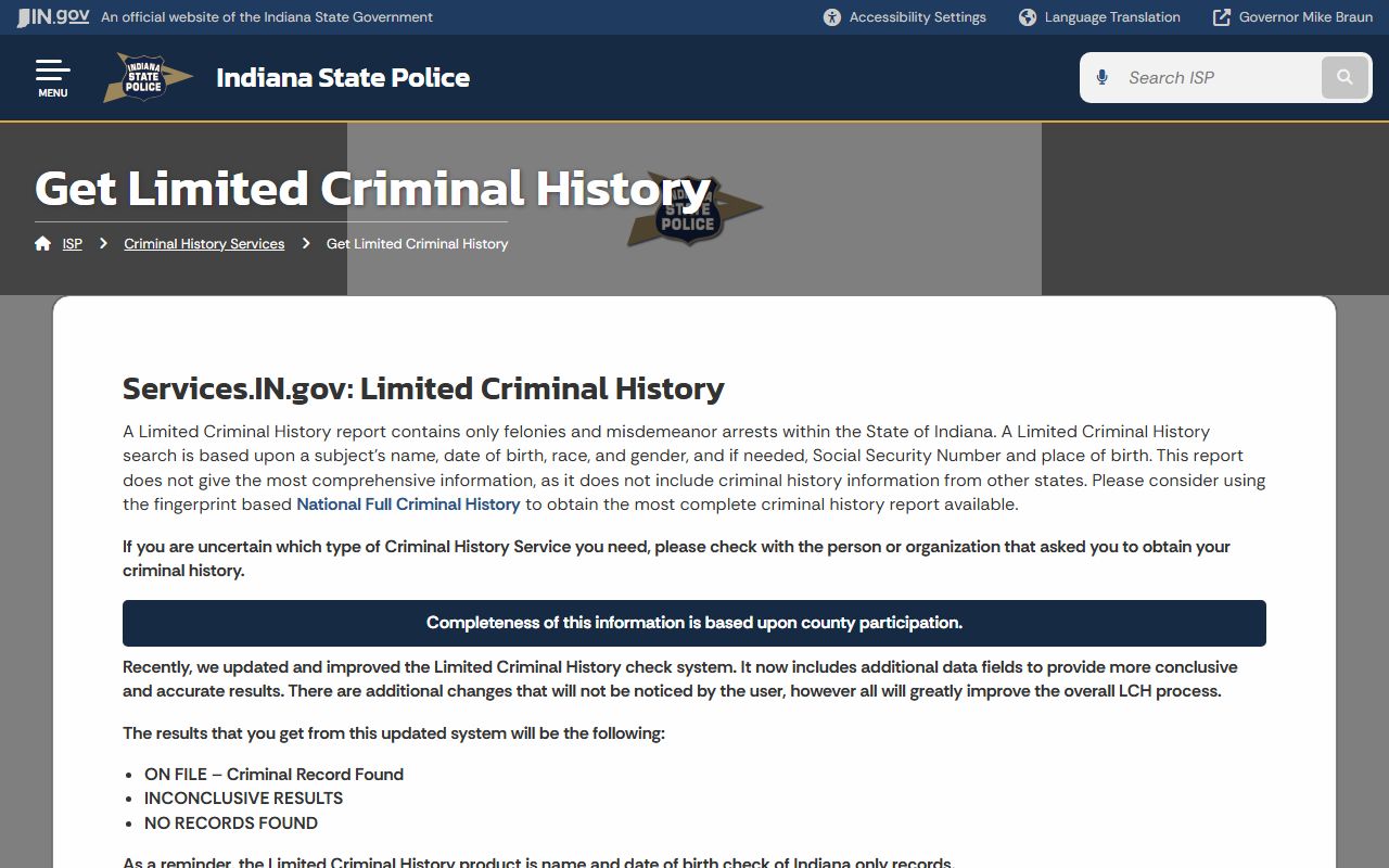 Indiana state felony records resource portal search tools